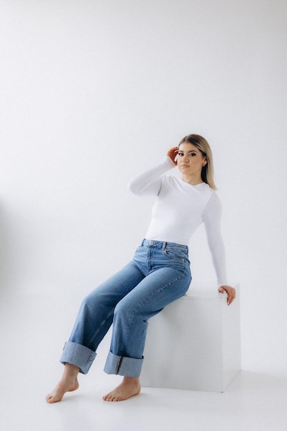Mavi Daisy Yüksek Bel Skinny Jean